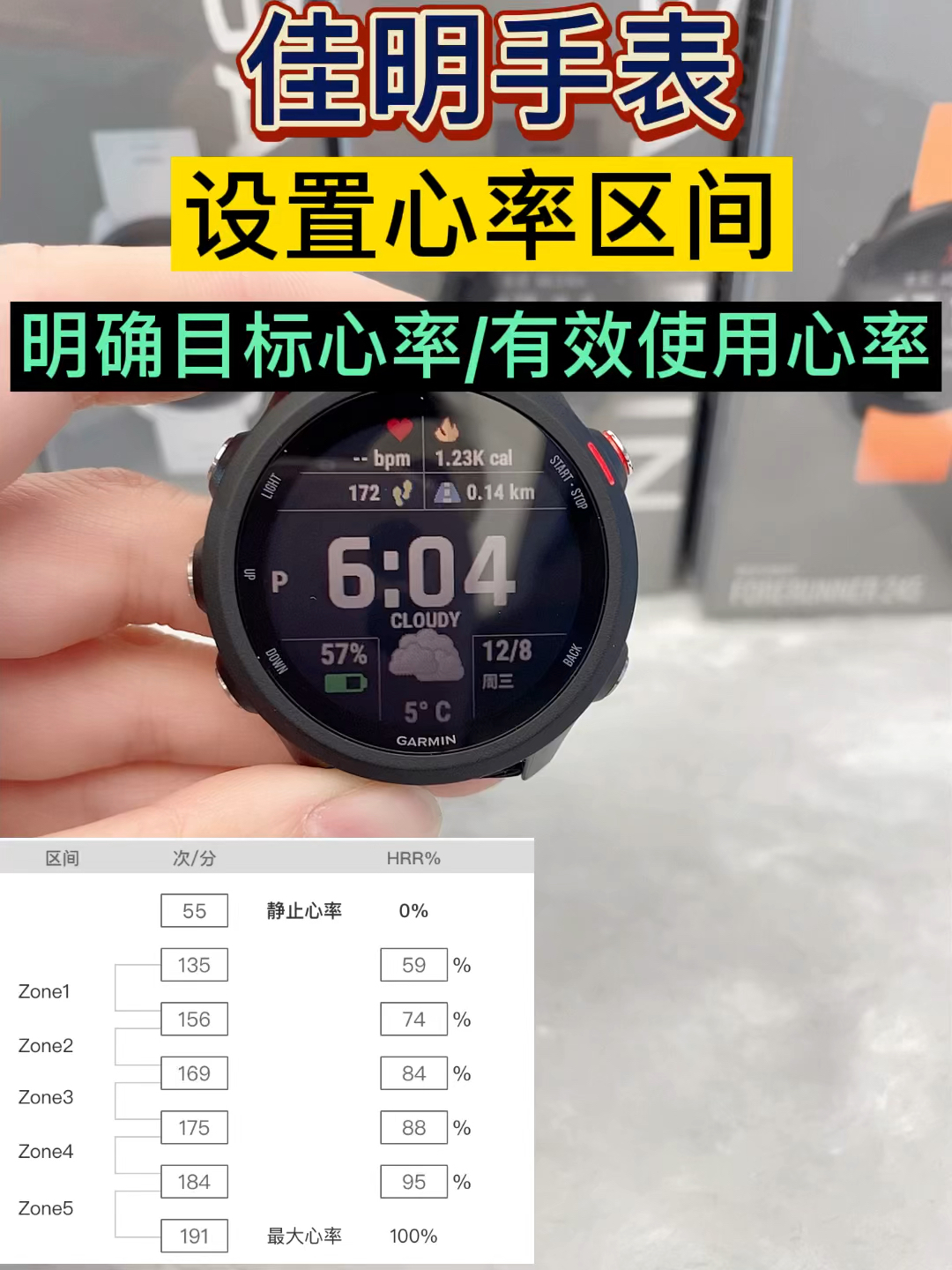 佳明手表设置心率区间