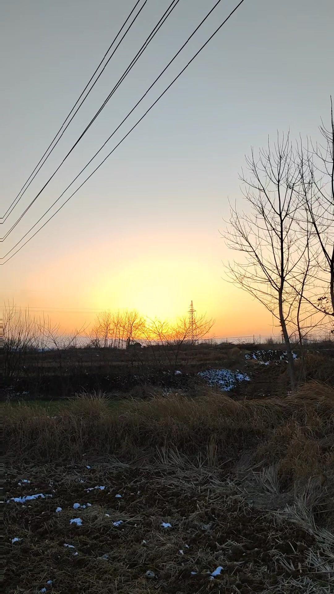 夕阳晚霞 乡村图片