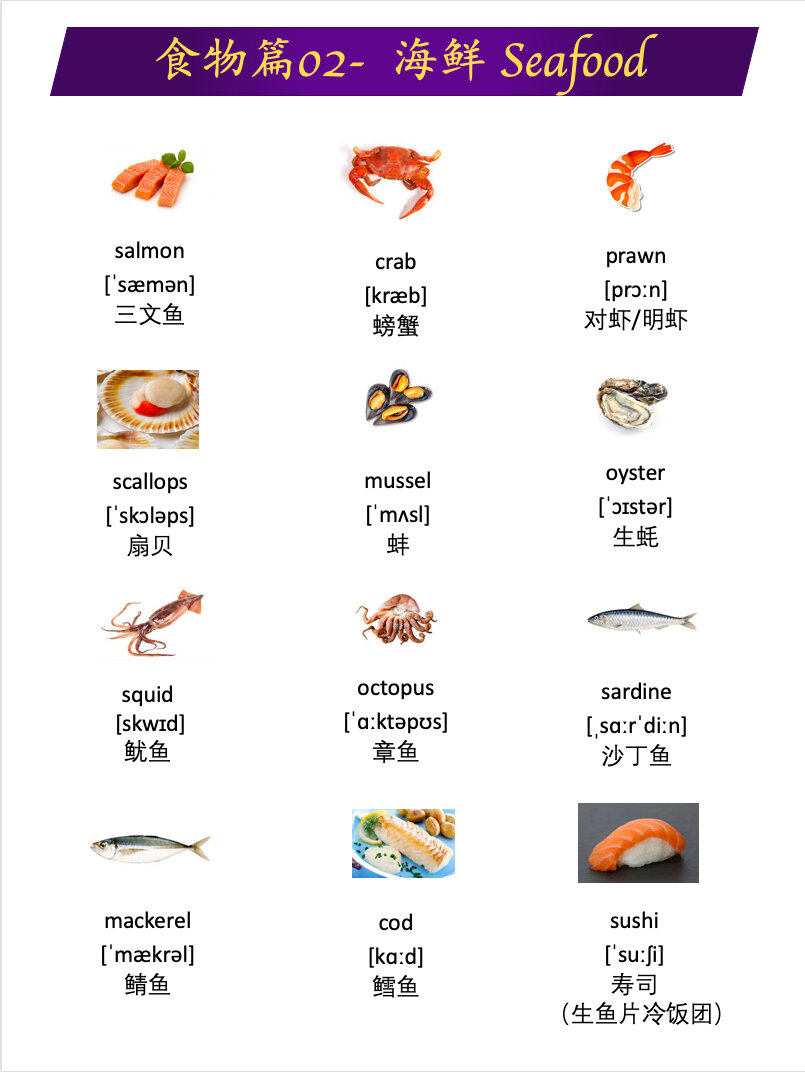 每日打卡- 海鲜英语怎么说?