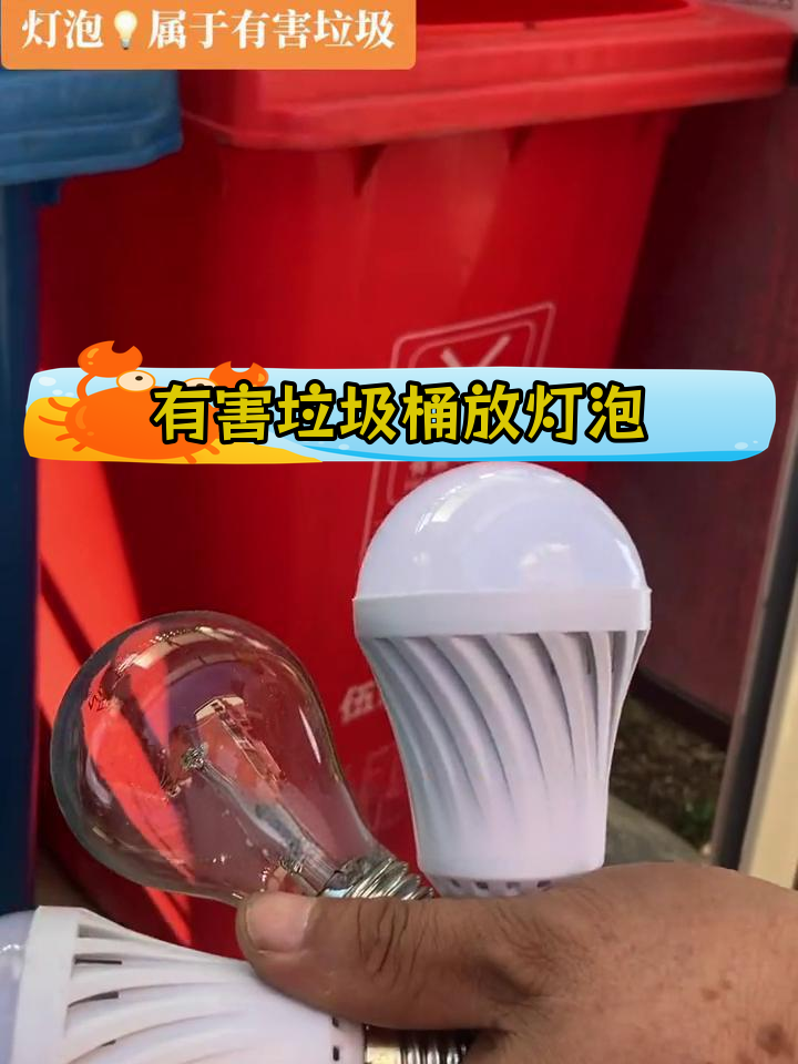 灯泡属于有害垃圾,正确丢弃方法