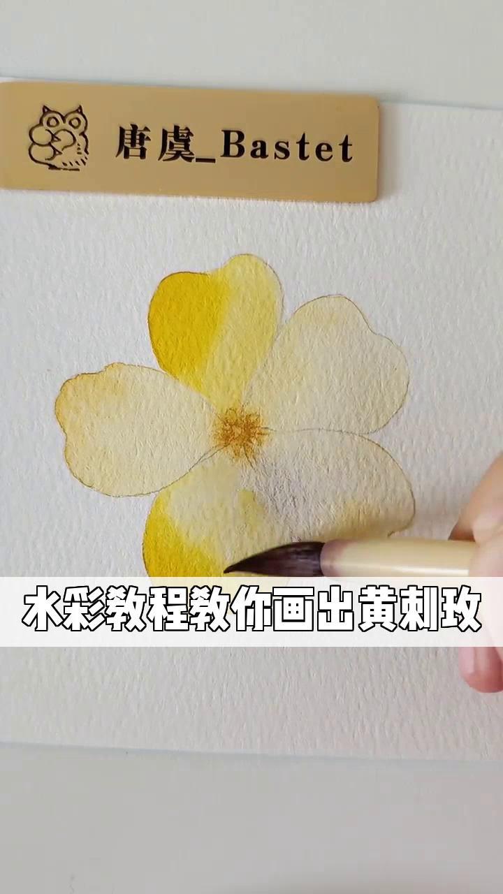 水彩教程:教你画出黄刺玫