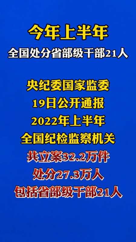 中央纪委国家监委通报:上半年处分省部级干部21人-度小视