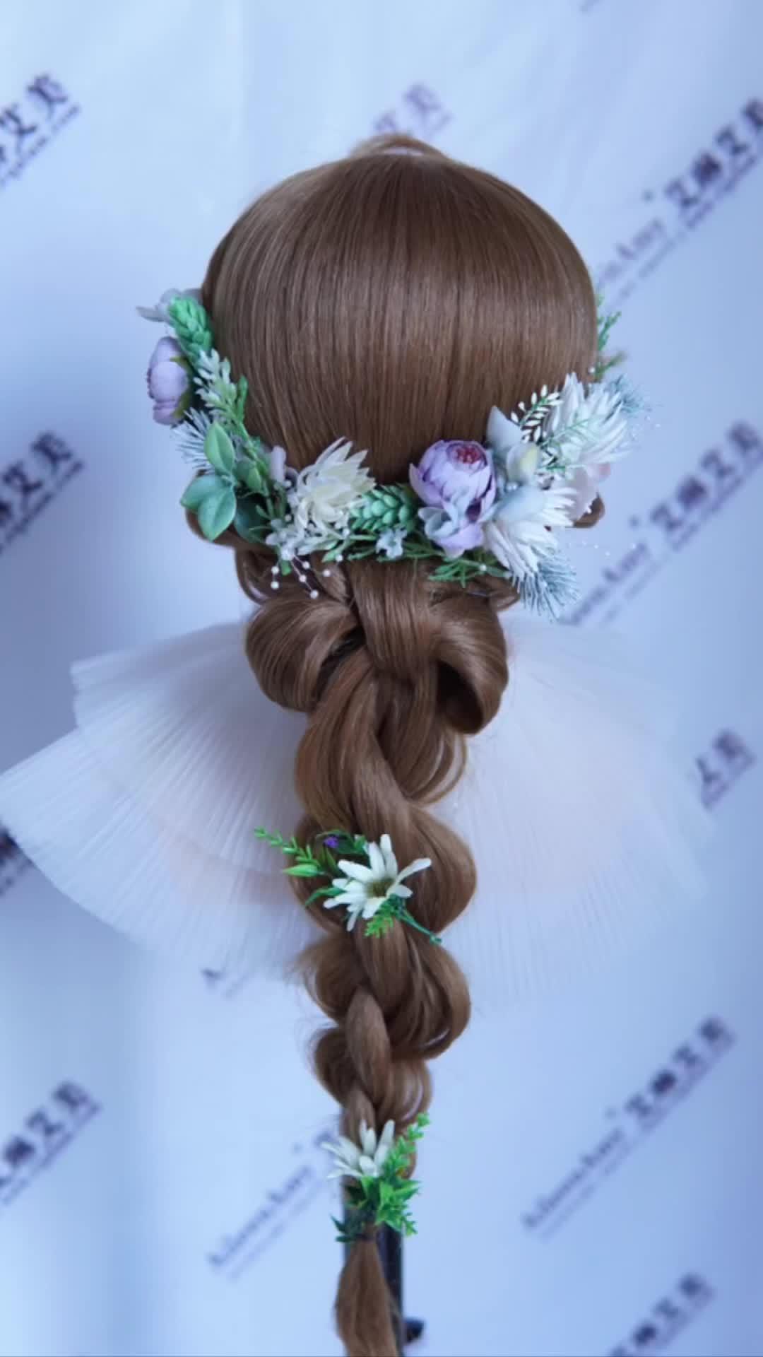 艾琳艾美重庆化妆培训学校新娘鲜花盘发造型 重庆化妆学校 零基础学