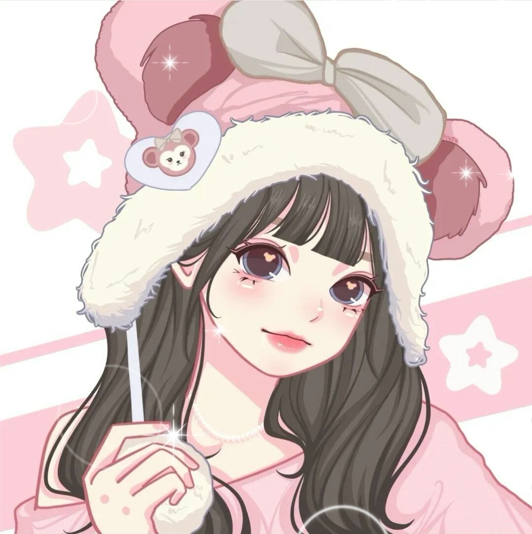 高清卡通甜妹手绘女头