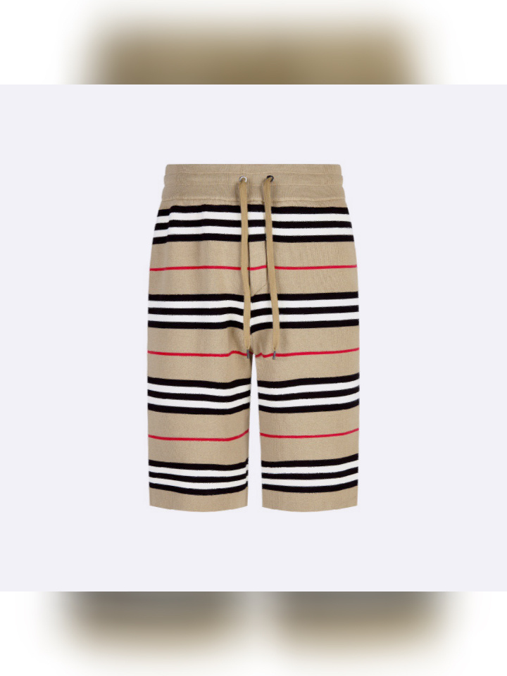 burberry条纹羊毛短裤