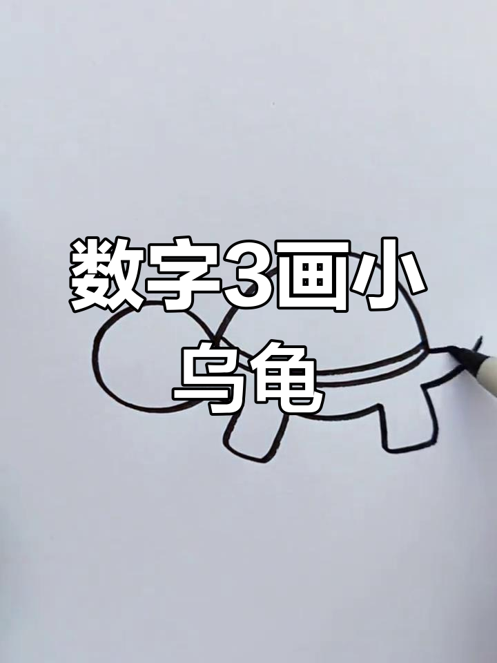 用数字3画可爱乌龟,简单又好玩!