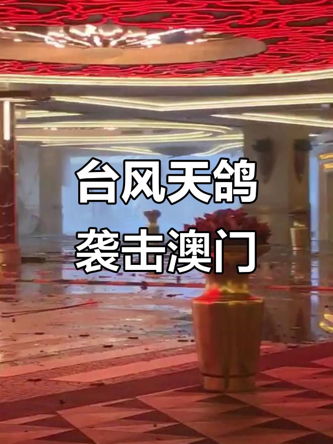 2017年台风天鸽来袭,澳门风雨交加