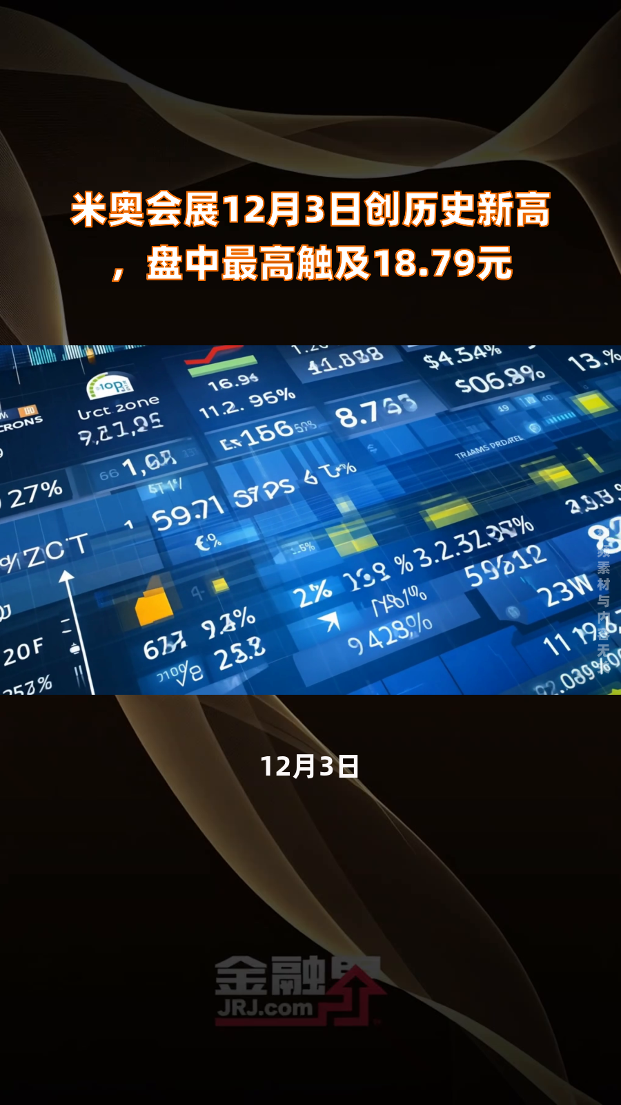 米奥会展12月3日创历史新高,盘中最高触及18.79元|快报