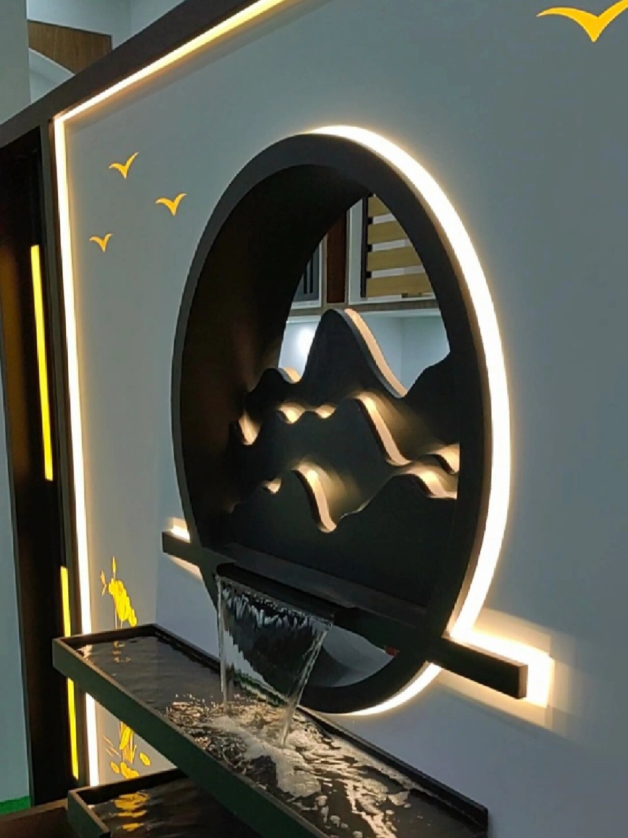 铝合金水景影壁墙一步一景 简约有内涵-度小视