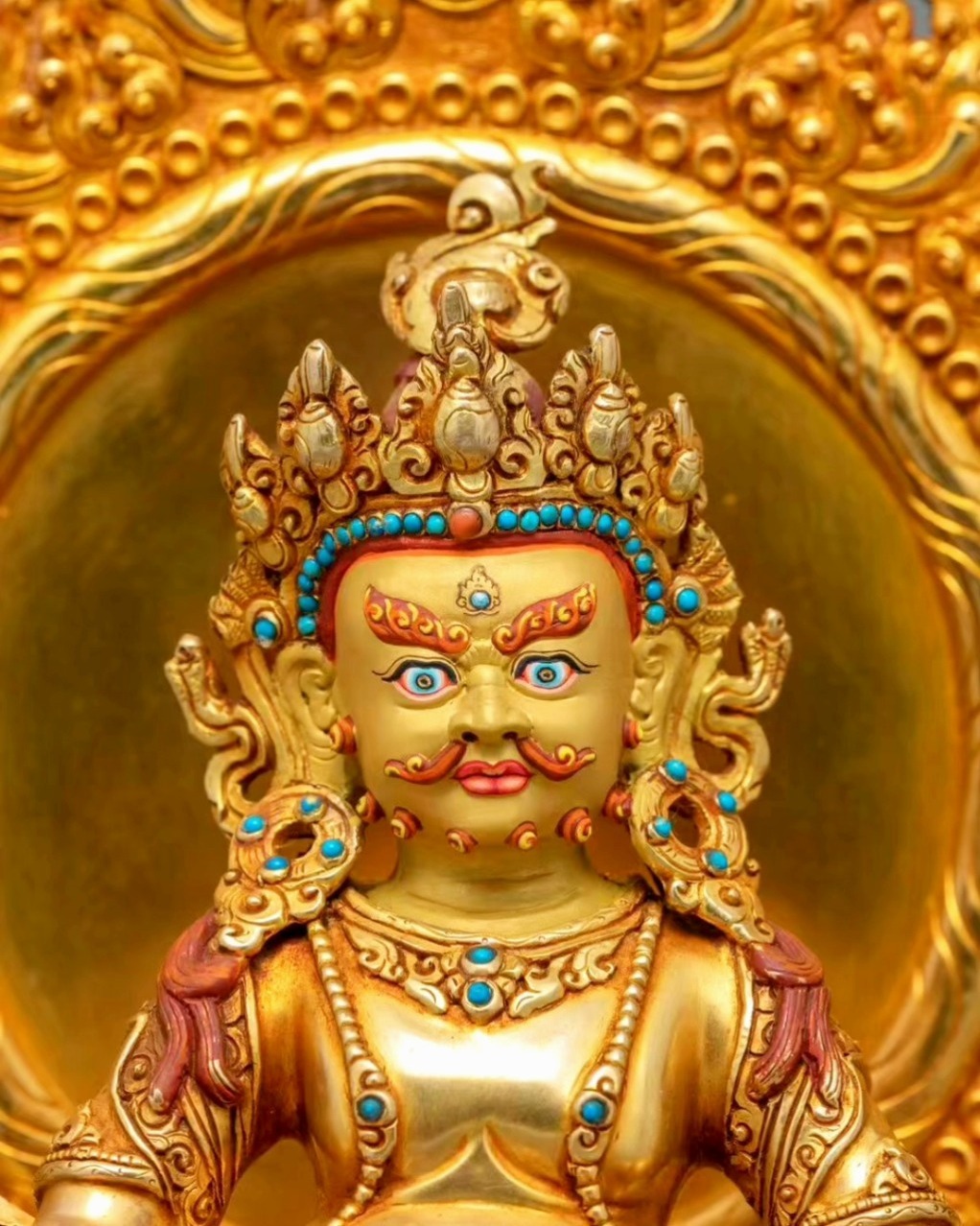 黄财神 五路财神之首 尼泊尔纯手工鎏金佛像