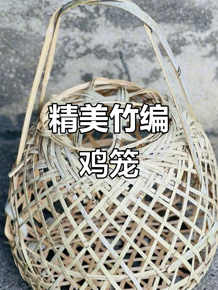 手工竹编鸡笼鸟巢,精致工艺展现自然之美