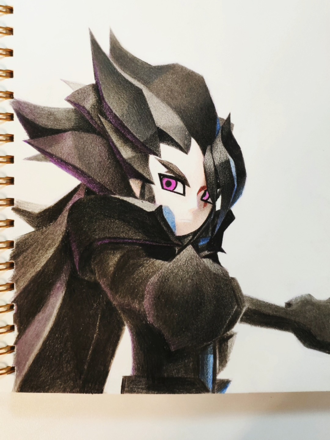 彩铅画凹凸世界的雷王星太子雷蛰-度小视