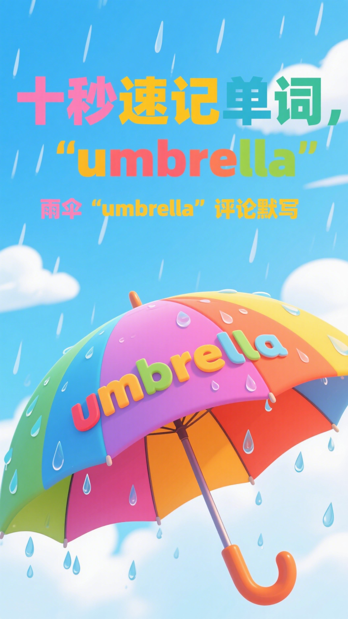 十秒速记单词,雨伞"umbrella"评论默写