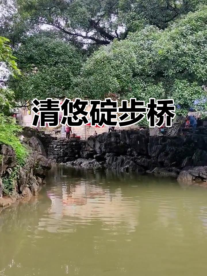 碇步桥畔水清如镜,悠悠流淌映美景