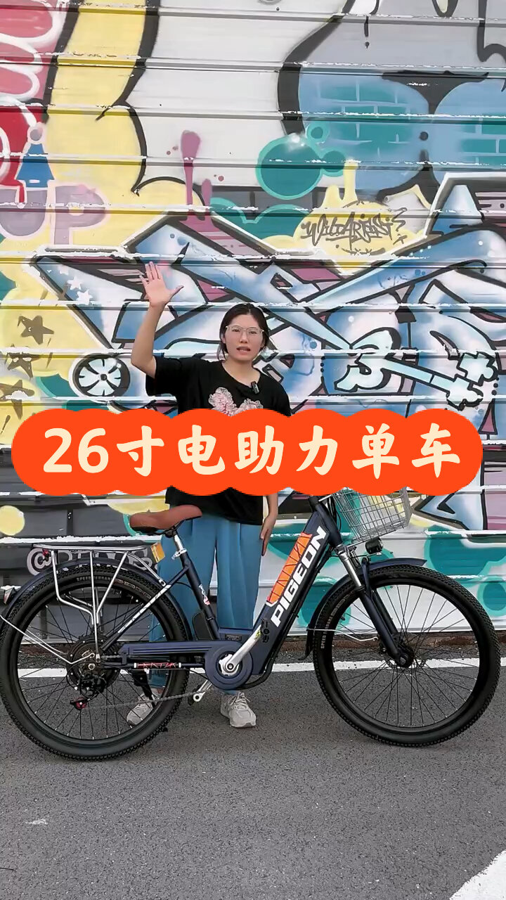 26寸电助力单车锂电池可上牌包邮飞鸽电动车