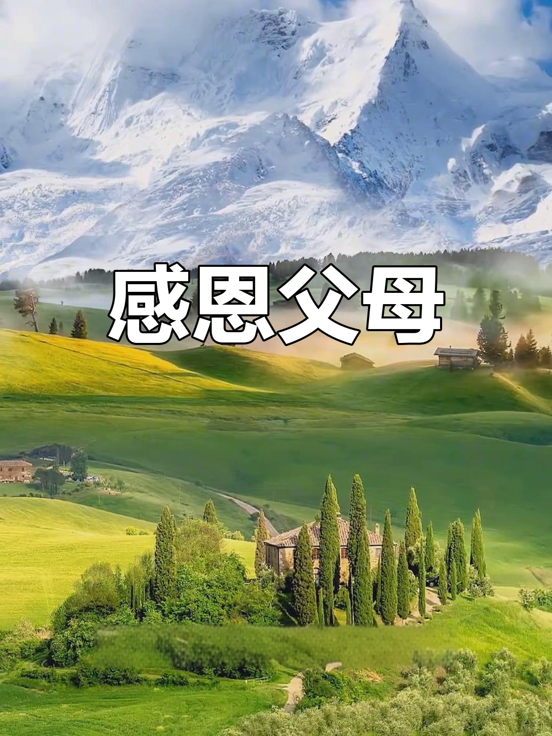 阳光雨露滋养生命,父母恩情铭记心间
