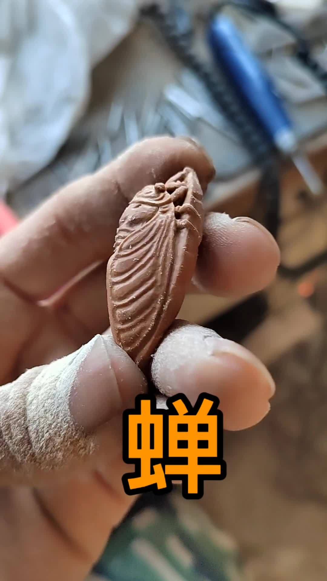 手工雕刻艺术 纯手工雕刻 雕刻过程 以木会友 蝉不因黑暗光明而喜忧