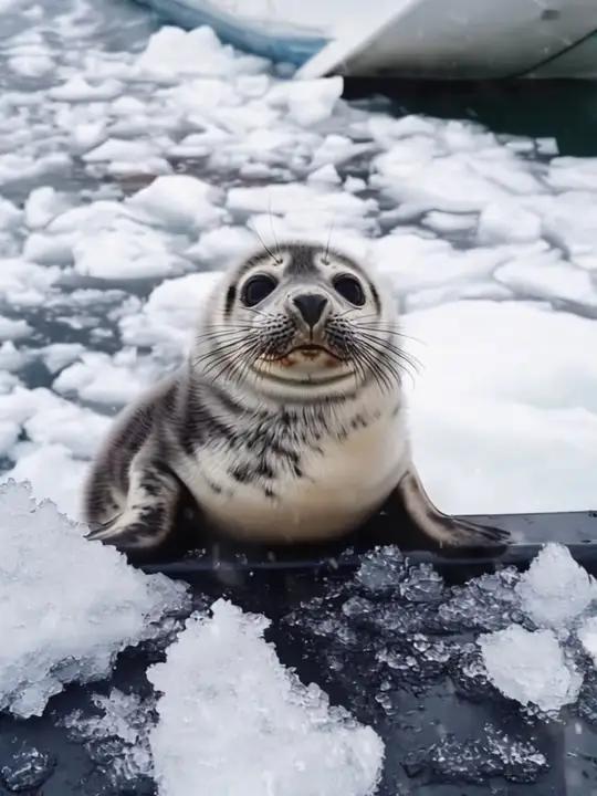 当破冰船遇上小海豹～北极 破冰船 海豹 萌宠出道计划
