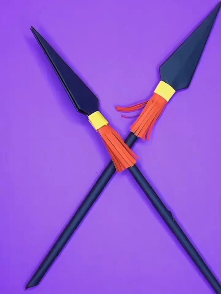 手工制作长矛折纸,外形炫酷逼真