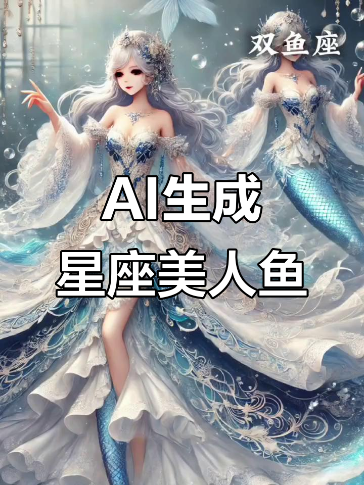 星座美人鱼大变身,ai绘制女生头像