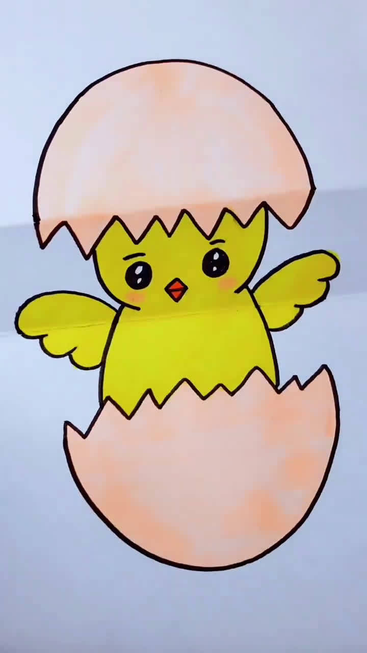 儿童简笔画鸡蛋小鸡图片