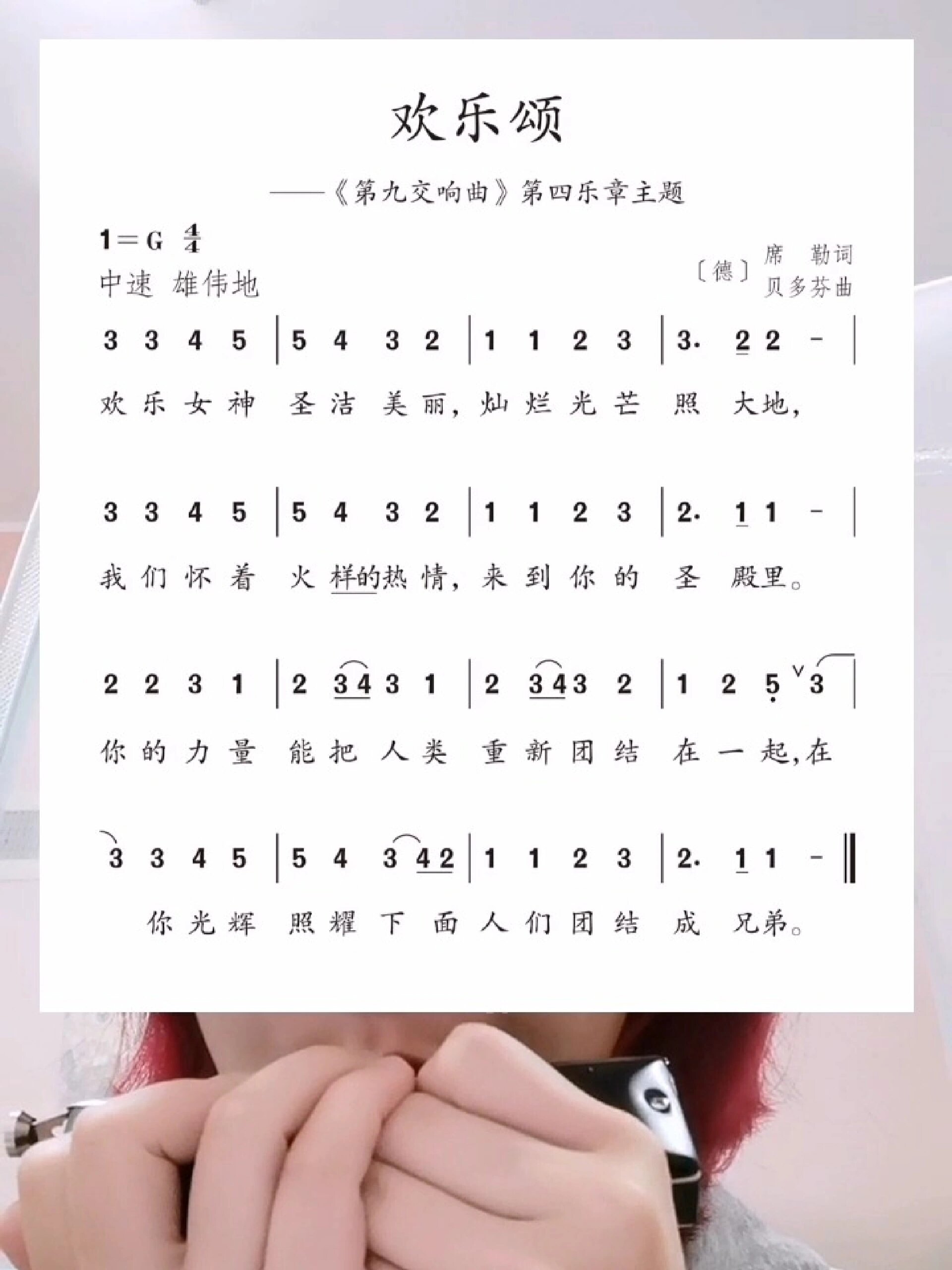 半音阶口琴练习《欢乐颂》