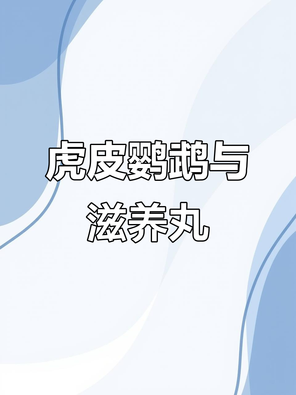 虎皮鹦鹉能享用滋养丸,它是鸟类常见的营养补充