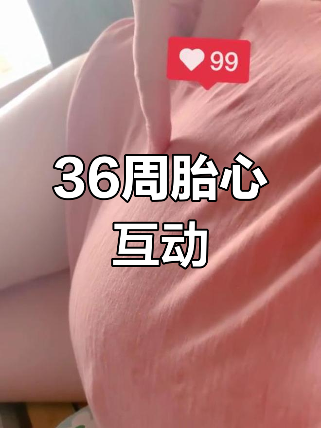 36周胎动互动,宝宝的心跳声好可爱
