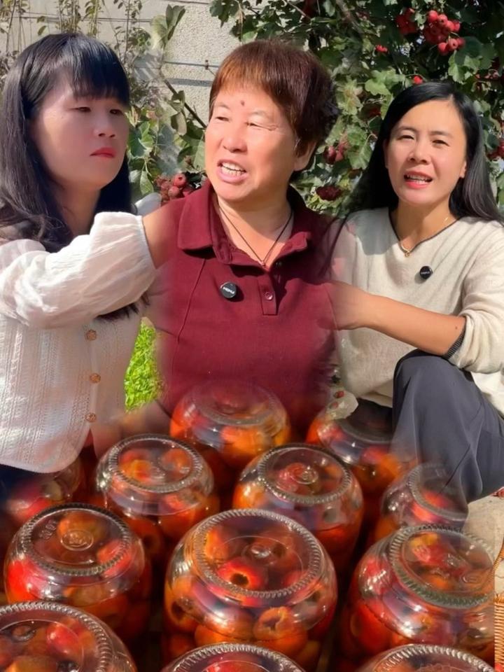 家里的山楂都熟了,今天做的山楂罐头,今天大妮儿本来想去小兰家