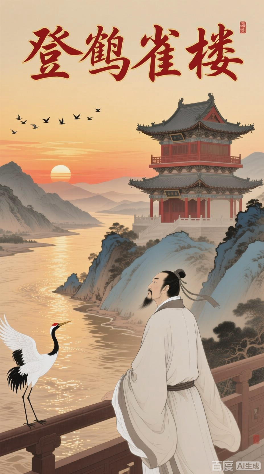 登鹳雀楼,诗画意境