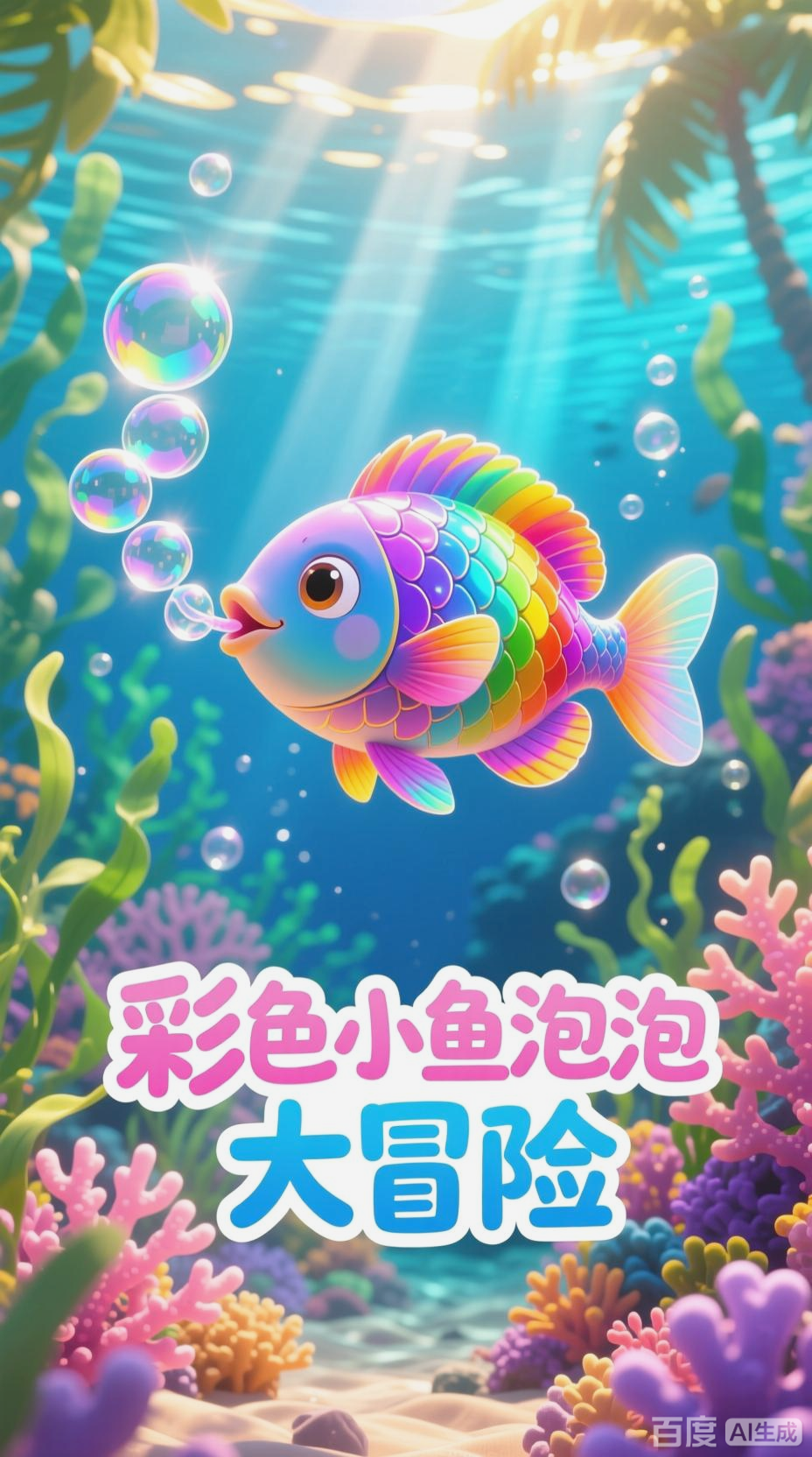彩色小鱼吐泡泡的奇妙世界