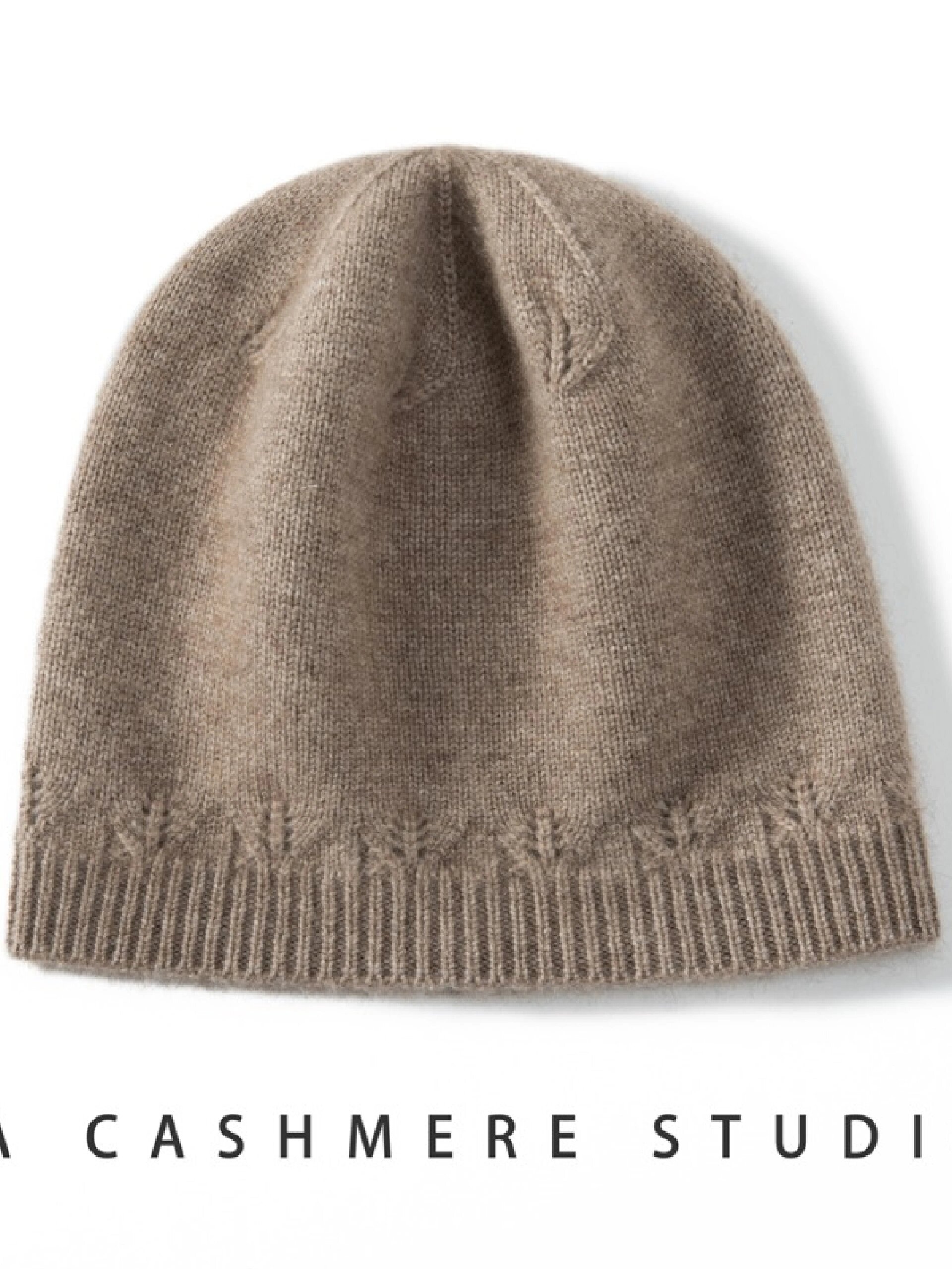 山羊绒帽子女秋冬韩版镂空保暖防寒休闲百搭-度小视