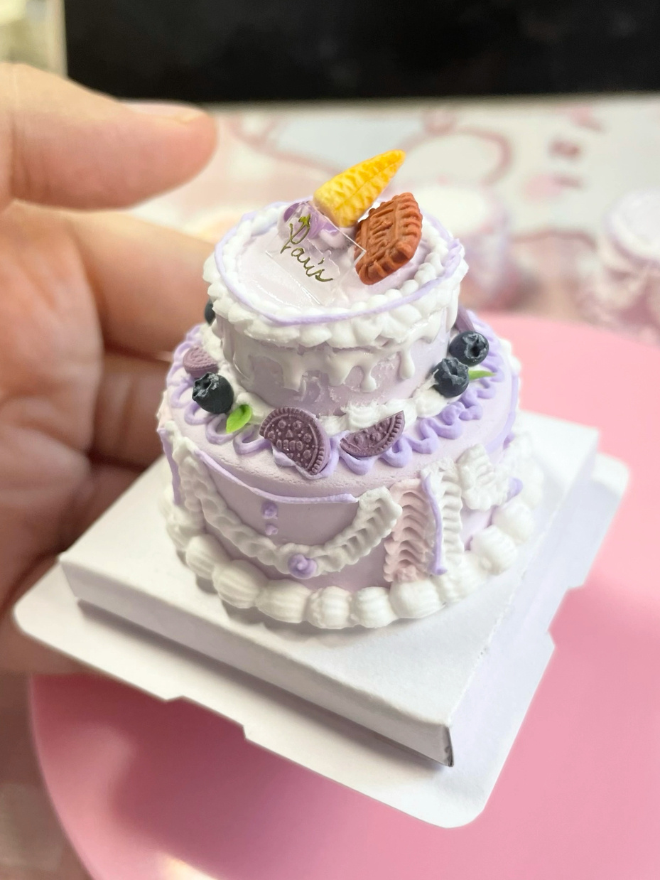 粘土|紫色主题双层蛋糕