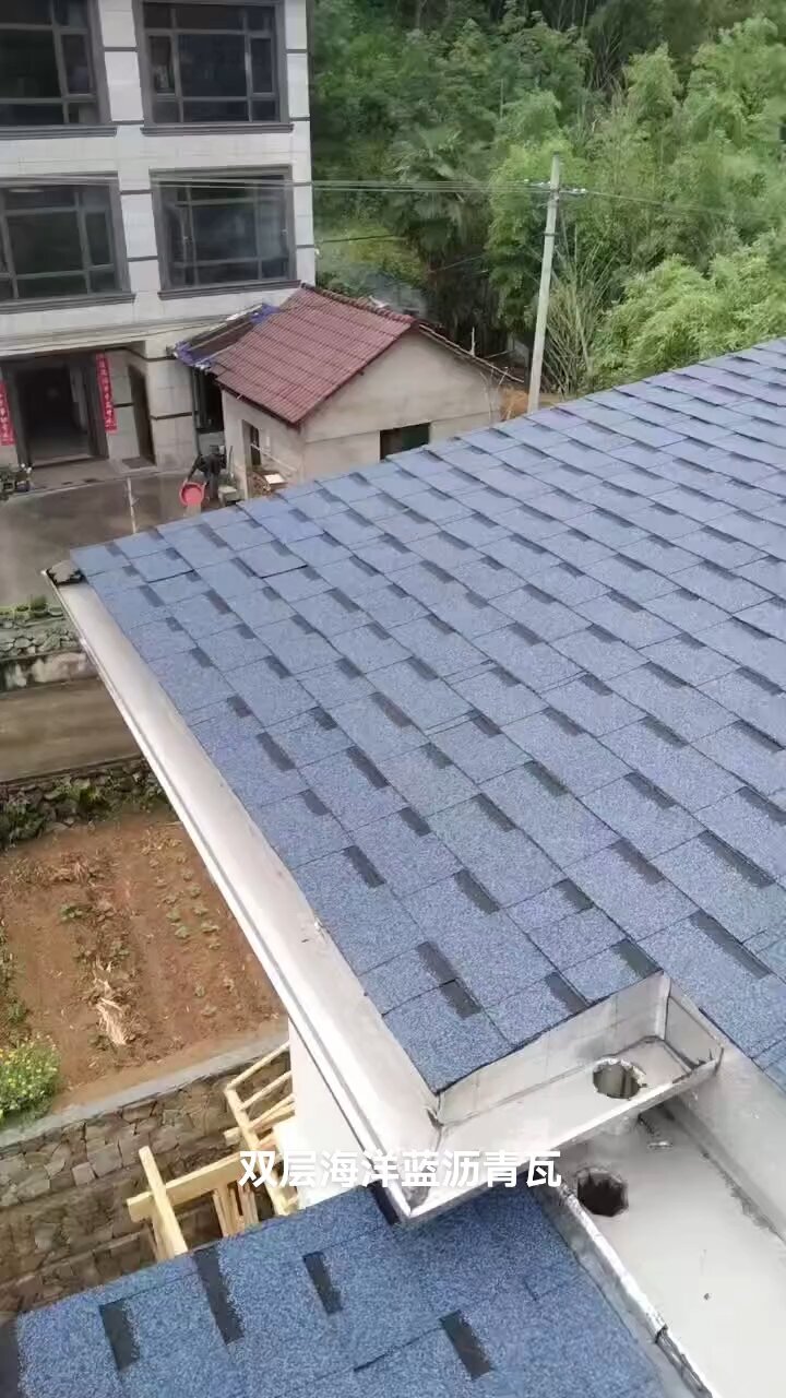 屋面双层沥青瓦油毡瓦铺设完成效果图集案例