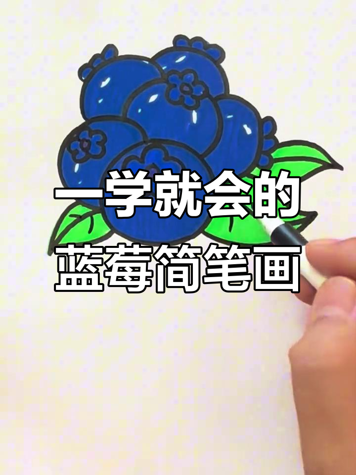简单步骤教你画蓝莓,轻松掌握亲子简笔画
