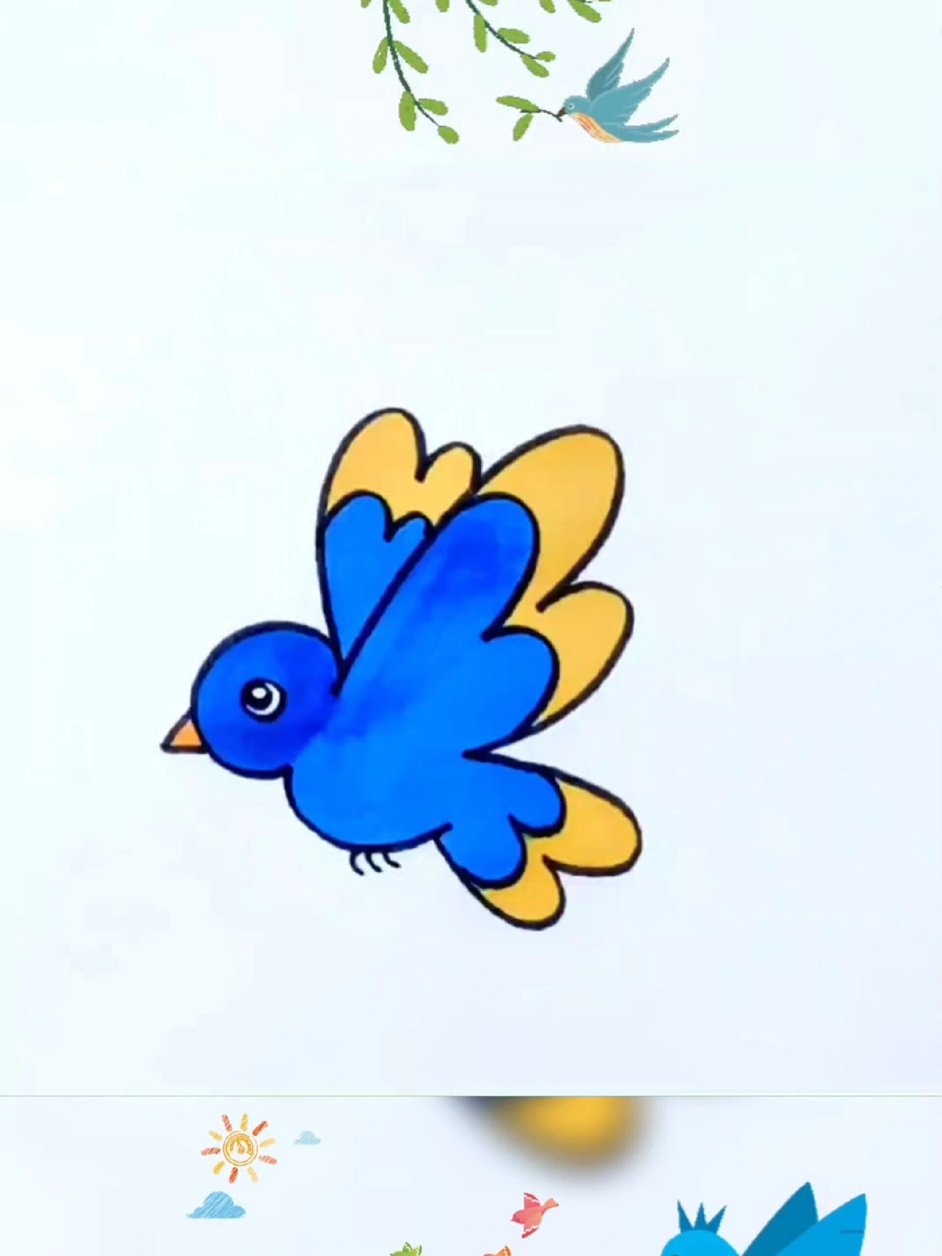 二年级画小鸟的简笔画图片