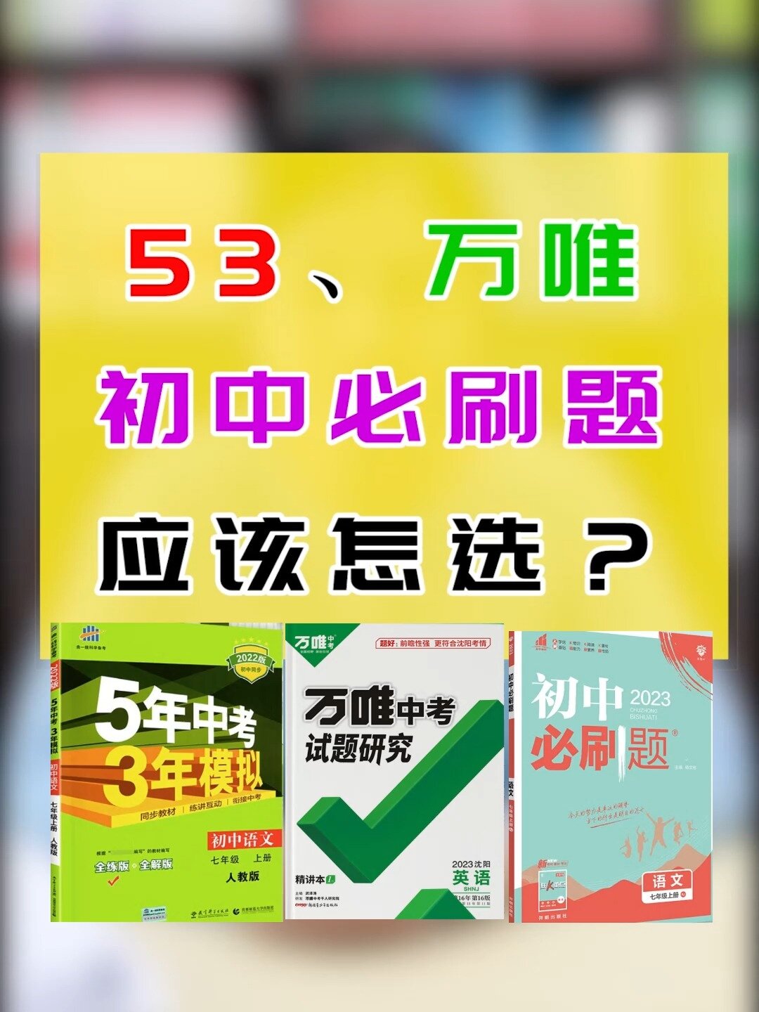 53万唯初中必刷题哪个更好?