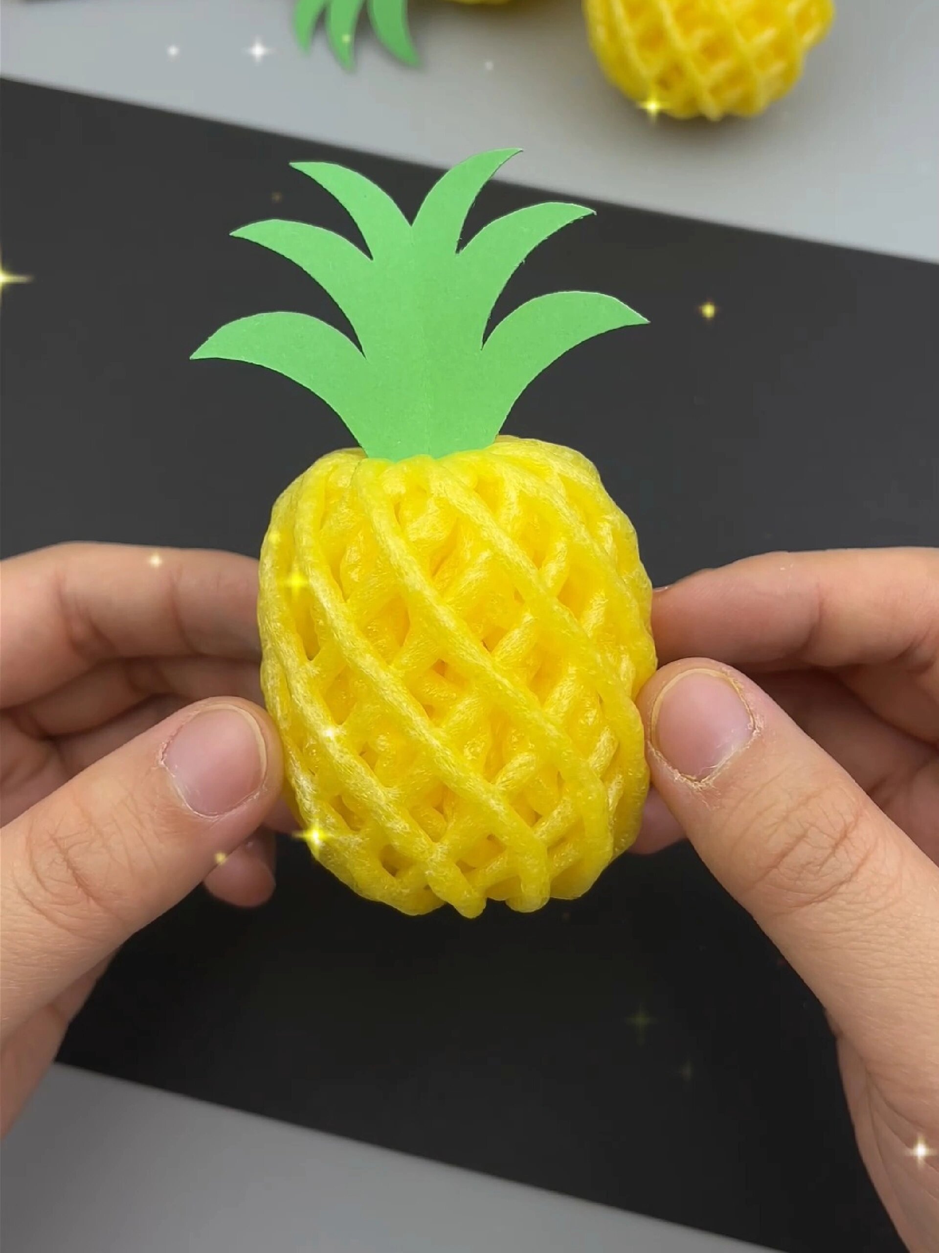 水果泡沫网别扔,可以做可爱的小菠萝