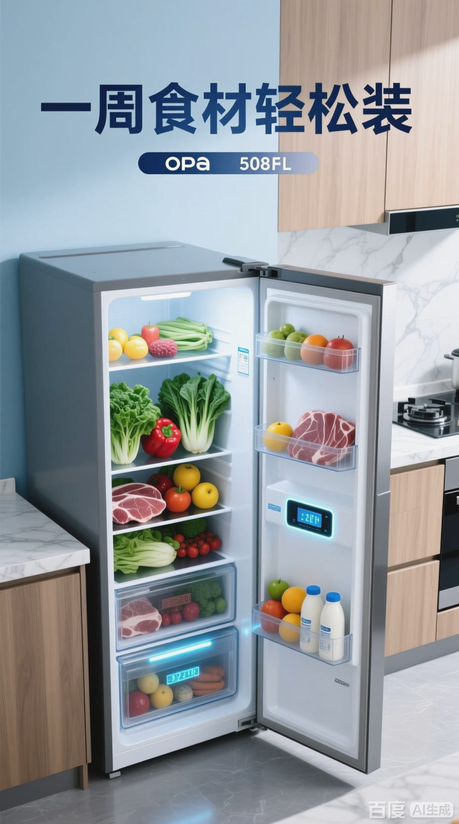 奥马508升冰箱,大容量之选