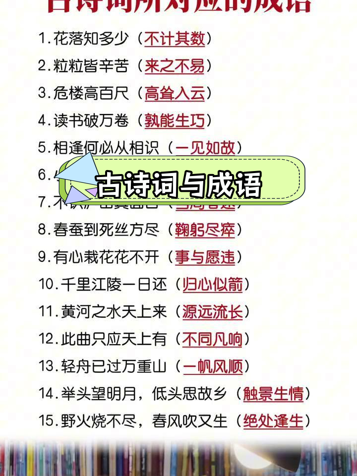 九年级语文积累专项（成语/名言/古诗文）的简单介绍