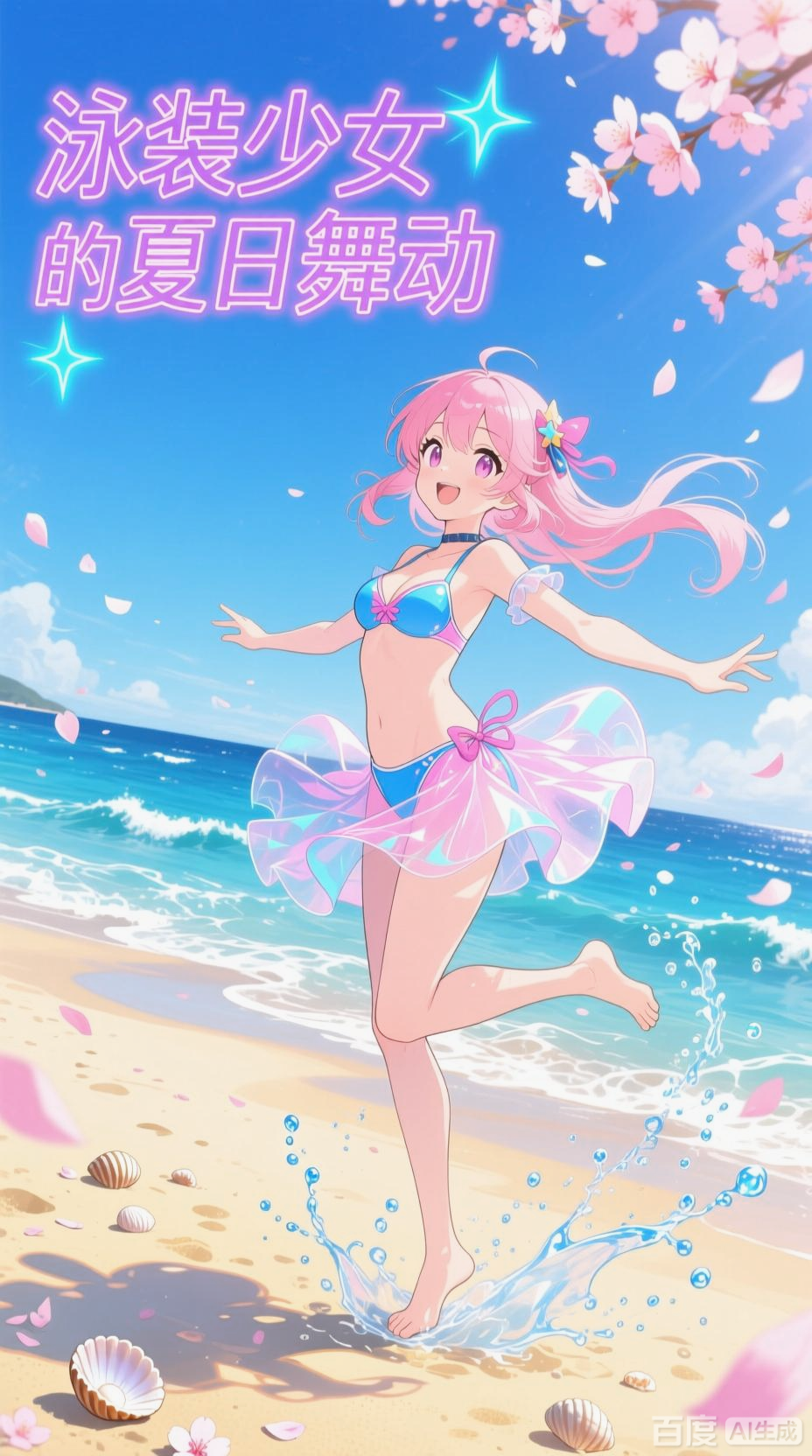 泳衣动漫女生,舞动青春