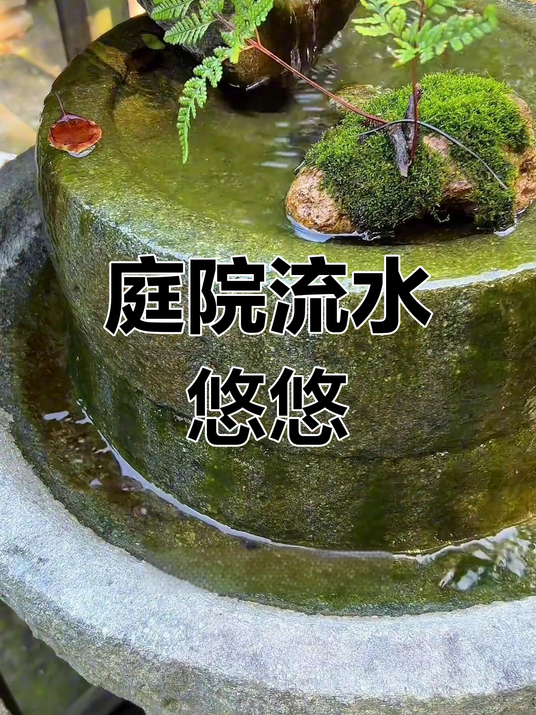 小石磨流水声,庭院叠三层,静享悠闲时光