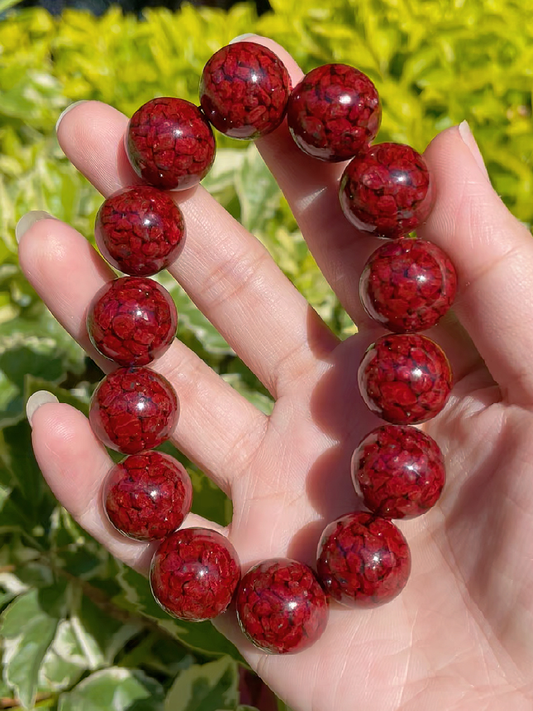 湘西原矿晶体朱砂手串