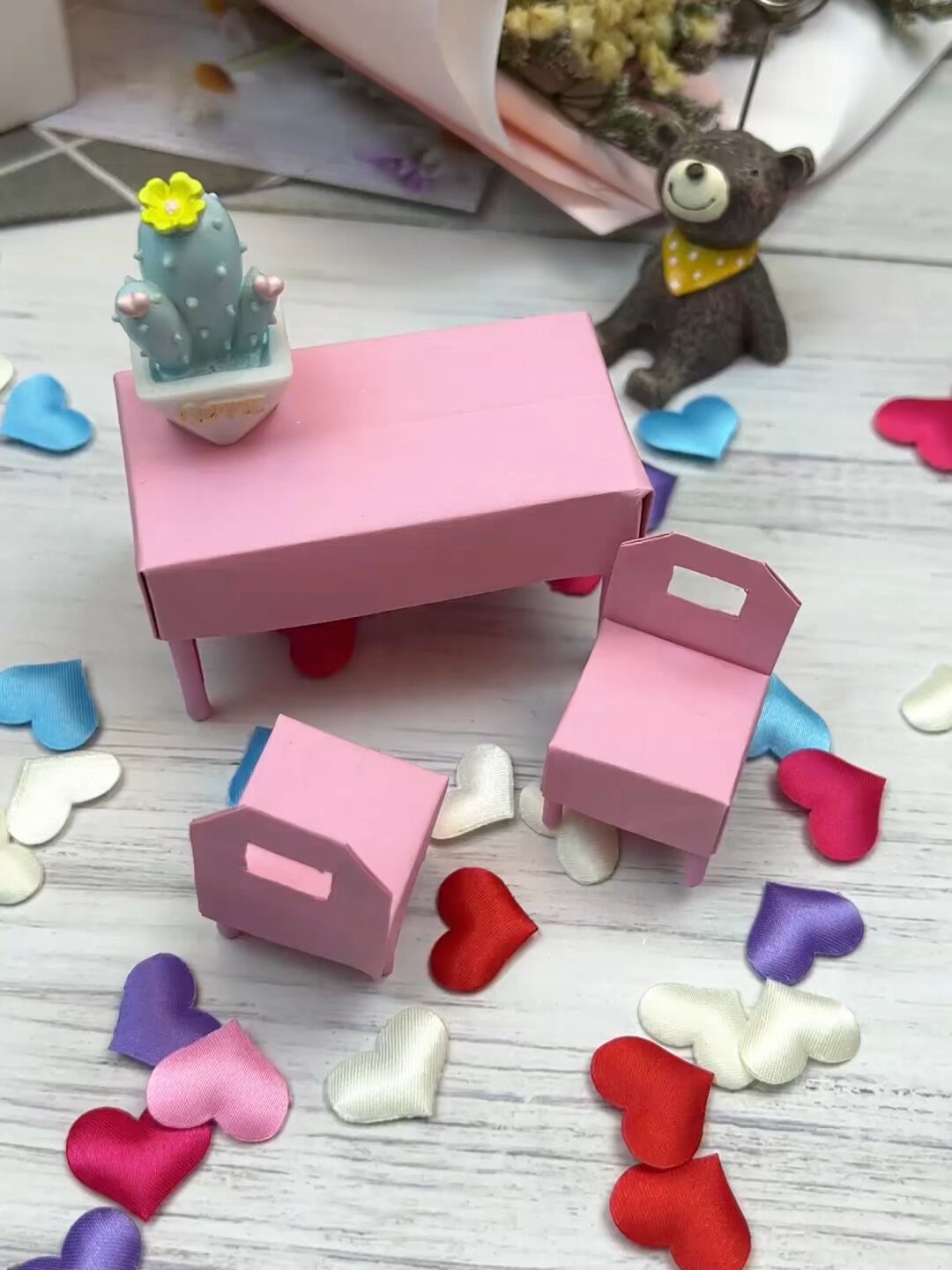 迷你桌椅套装折纸教程来啦