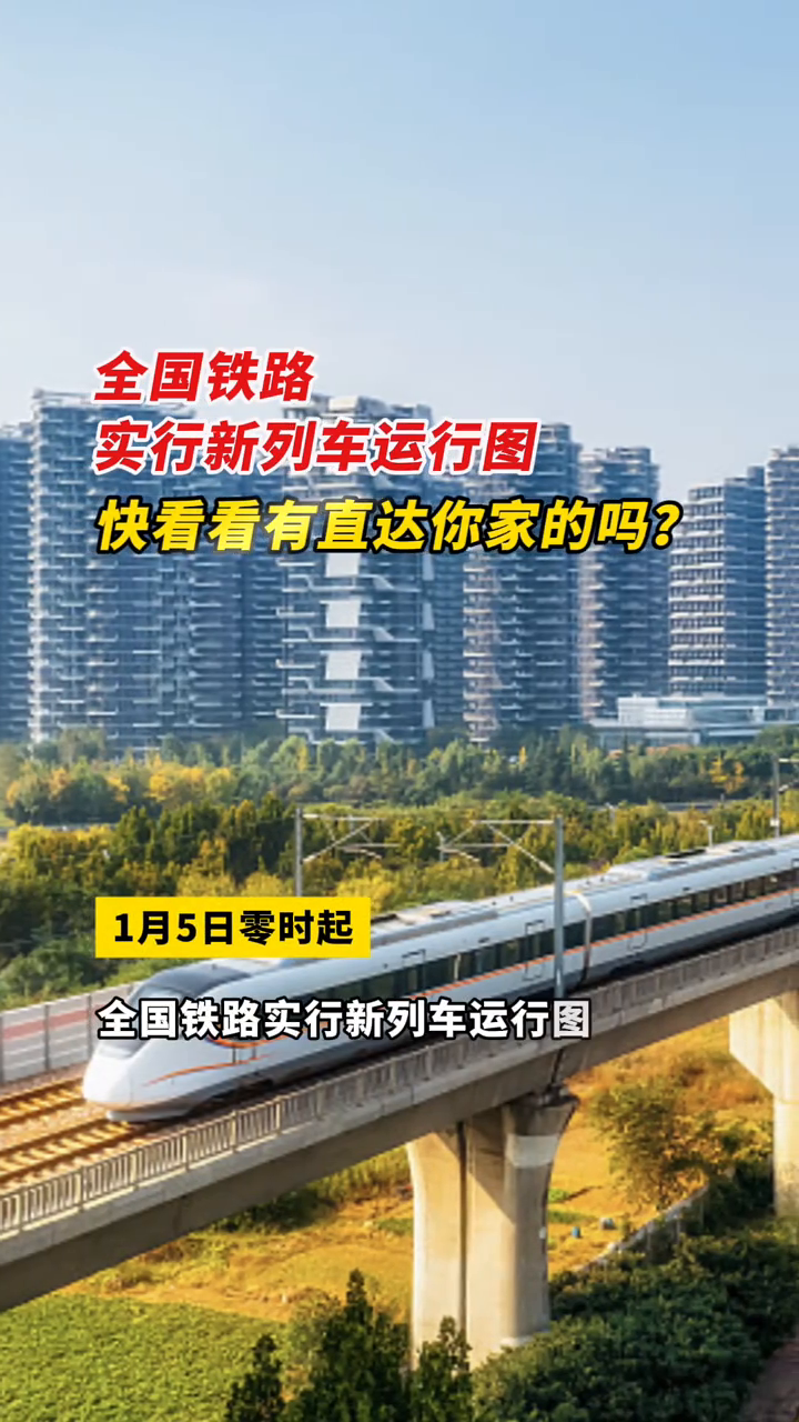全国铁路实行新列车运行图,快看看有直达你家的吗?