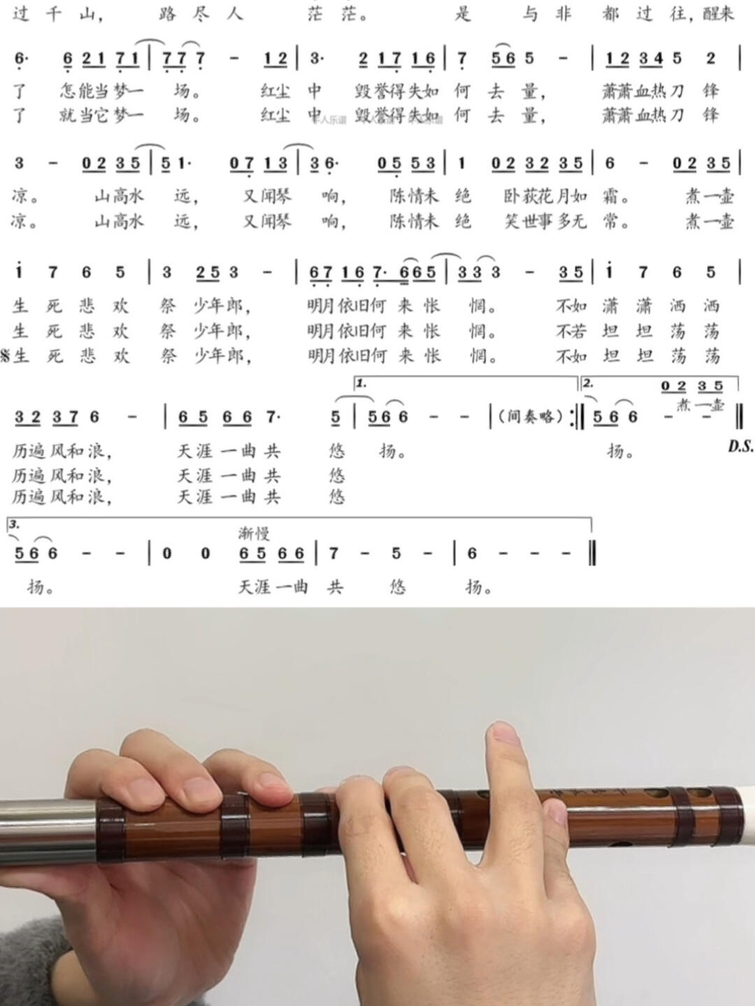 竹笛《无羁》笛子指法