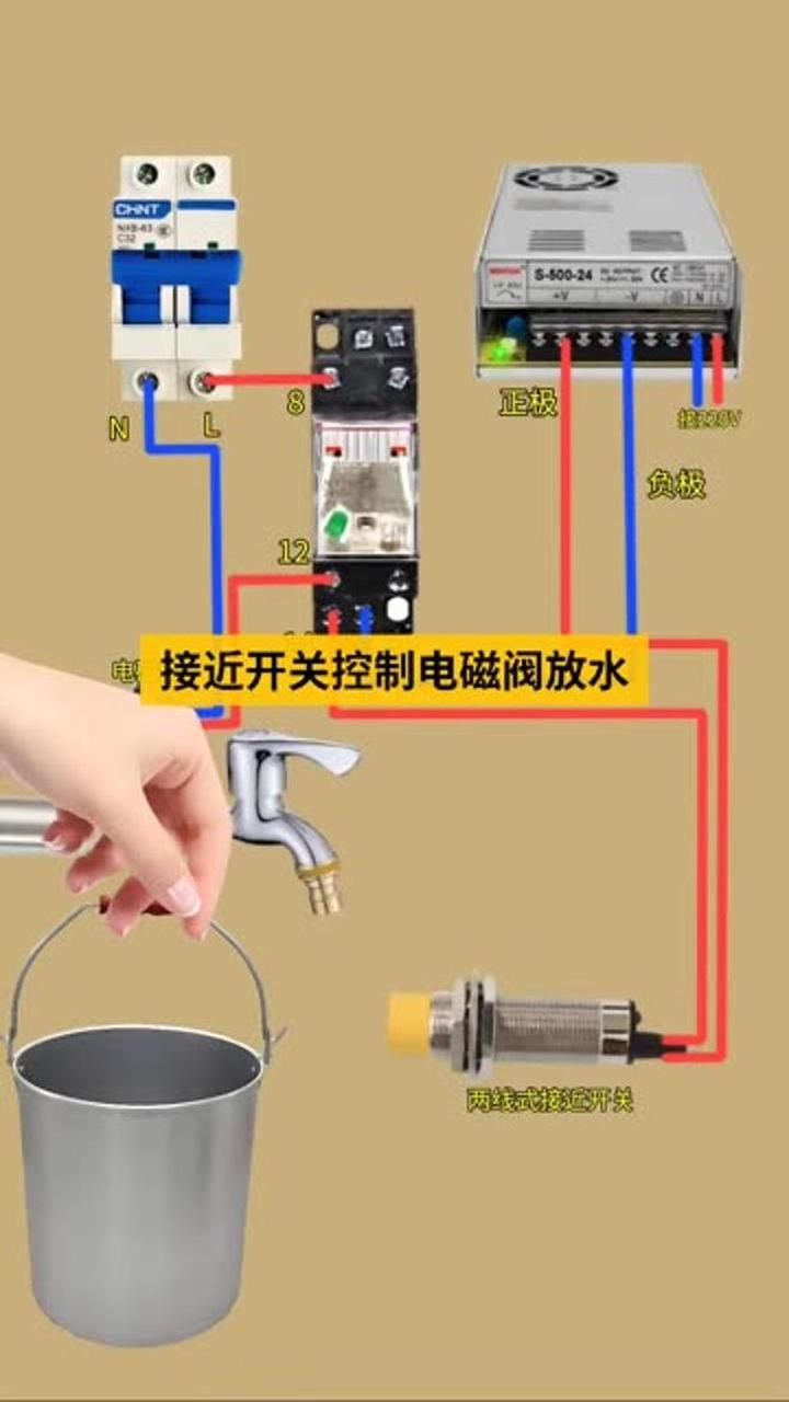 电磁阀电源开关接线图图片