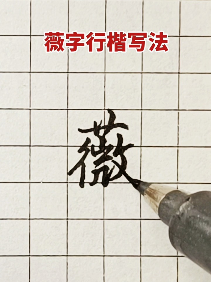 薇字的行楷写法