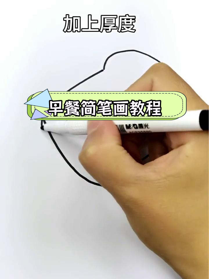 小孩吃早餐简笔画图片