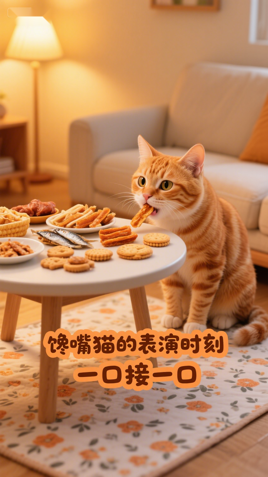馋嘴猫的表演时刻,一口接一口